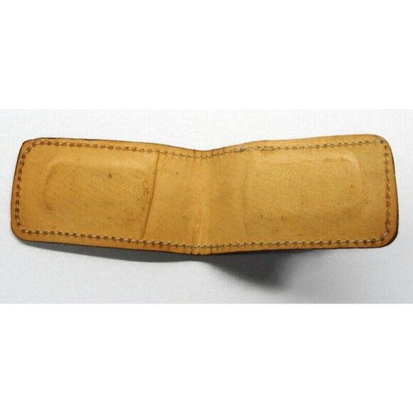 Leather Money Clip Textured Monogrammed "P.A.S." Credit Card Cash ID Holder - Picture 8 of 11